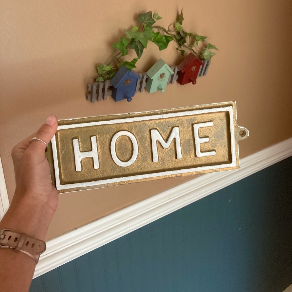 HOME Bronze Metal Art Decal Sign